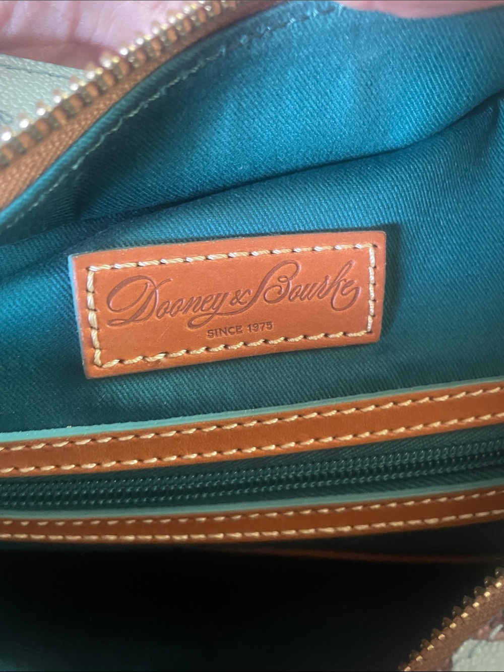 Disney Dooney & Bourke Teal and Brown Lady & The Tramp Tote - Picture 6 of 6